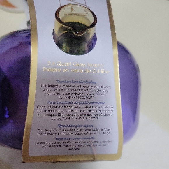 Vibrant Glass Teapot with Lid - Picture 6 of 10